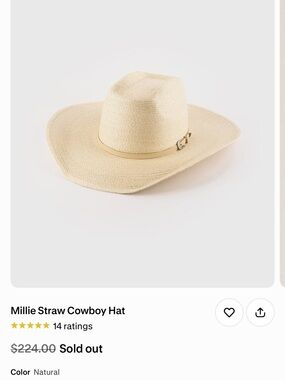 GIGI PIP Millie Straw Cowboy Hat in Natural